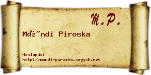 Mándi Piroska névjegykártya