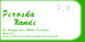 piroska mandi business card